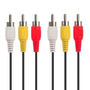 Triple Shielded Composite Video Audio Cord With Gold Plated Connectors, Yellow/Red/White For Dvd/Tv/ Product Image
