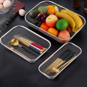 Stainless Steel Vegetable Strainer Kitchen Drain Basket Fruit Vegetable Washing Basket (Silver) product image