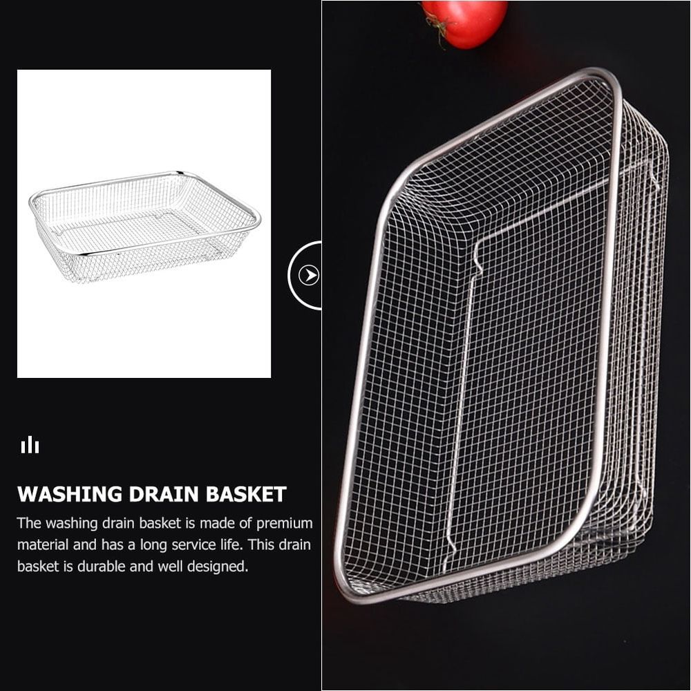 Stainless Steel Vegetable Strainer Basket – Sumo Deals Stainless Steel Vegetable Strainer Kitchen Drain Basket Fruit Vegetable Washing Basket (Silver) Product Image