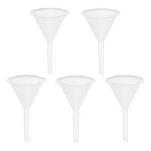 5 Pcs 60ml Multipurpose Plastic Funnels Laboratory Clear White Plastic Filter Funnel product image