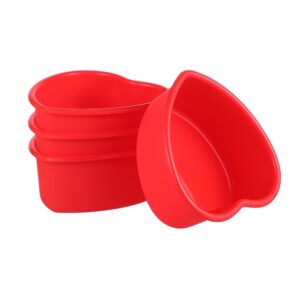 4Pcs Mini Heart Silicone Cake Molds For Baking – Sumo Deals 4Pcs Mini Heart Shaped Cake Pans Nonstick Heart Silicone Cake Molds For Baking Valentines Day Oven M Product Image