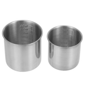 2pcs Reusable Stainless Steel Measuring Cups Rice Cup Measuring Cup with Spoon product image