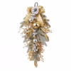 Christmas Teardrop Swags, 21 Inch Artificial Pine Cone Needles Teardrop Wreath with Berries, Ball Or product image
