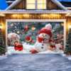 Christmas Holiday Garage Door Banner Snowflake Christmas Backdrop Decor Door Cover Decoration Merry product image