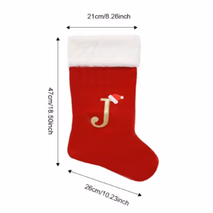Red Cable Knit 'J' Monogram Christmas Stocking – Sumo Deals 18 Inch Large Monogram Stocking Red Christmas Initial Letter J Cable Knit Stockings With White Cuffs Product Image
