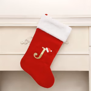 Red Cable Knit 'J' Monogram Christmas Stocking – Sumo Deals 18 Inch Large Monogram Stocking Red Christmas Initial Letter J Cable Knit Stockings With White Cuffs Product Image