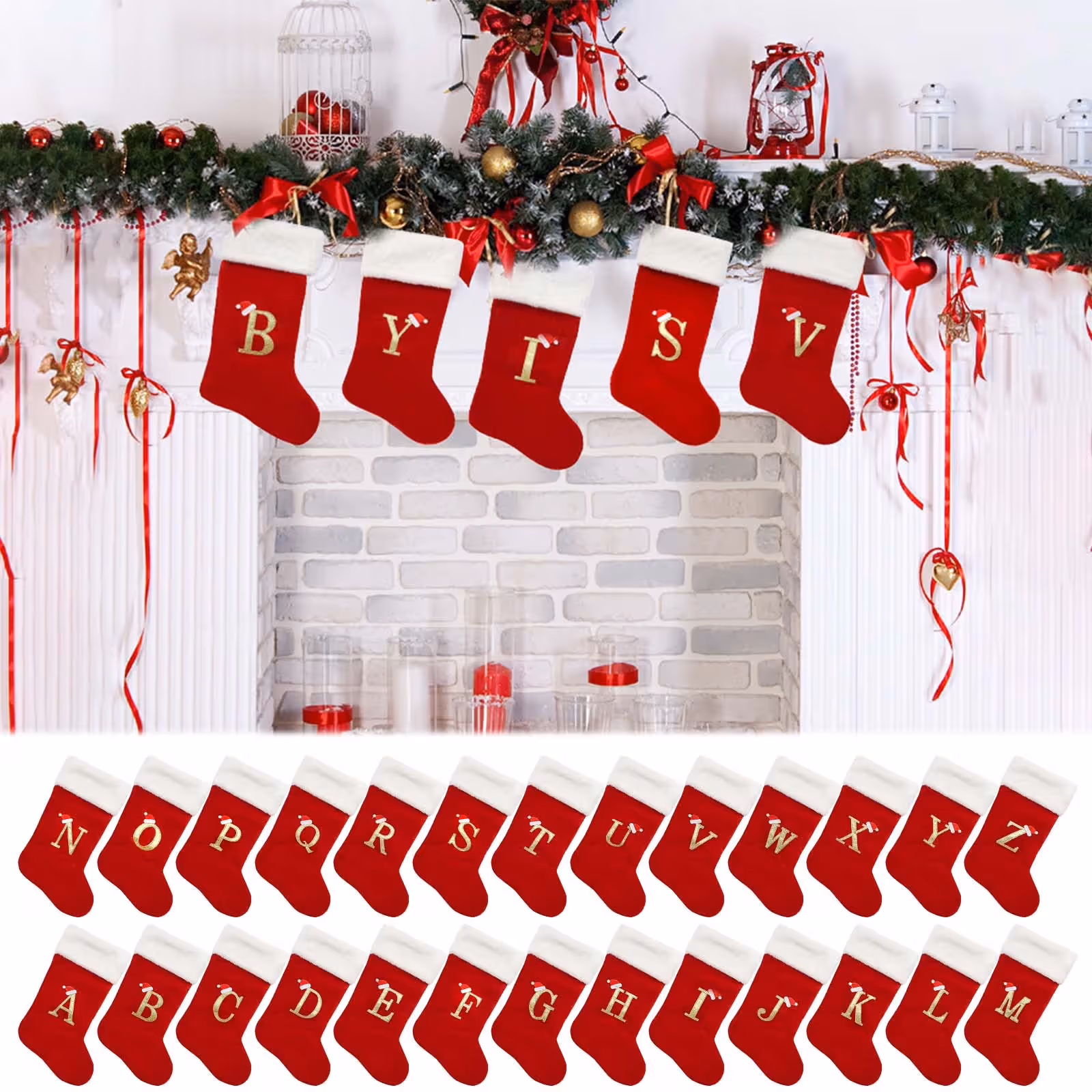 Red Cable Knit 'J' Monogram Christmas Stocking – Sumo Deals 18 Inch Large Monogram Stocking Red Christmas Initial Letter J Cable Knit Stockings With White Cuffs Product Image