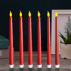 10.8' Red Set of 6 Battery Operated Wax Taper Candles with Remote, LED Flameless Candles, 3D Wick LE product image