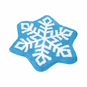 Christmas Snowflake Bathroom Rug, Christmas Decorations, Gray White Snow Shaped Mat, Living, Bedroom product image