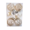 6Pcs Christmas Ball Ornaments 60mm Large Shatterproof Clear Plastic Boho Farmhouse Neutral Rustic Ch product image