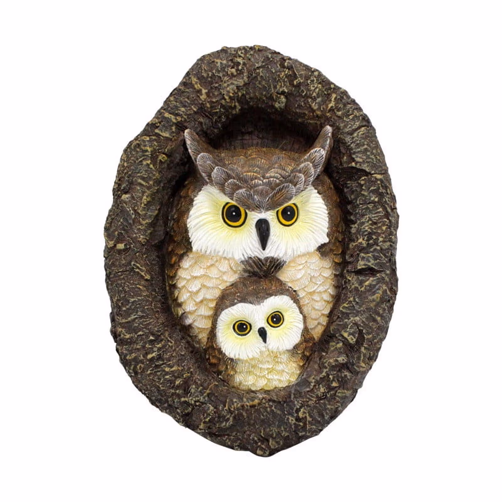 Owl Mom &Amp; Owlet Tree Hugger | Garden Sculpture – Sumo Deals Owl Mom And Owlet Tree Hugger, Outdoor Garden Sculpture Tree Faces, Owl Bird Garden Resin Statue, Tr Product Image