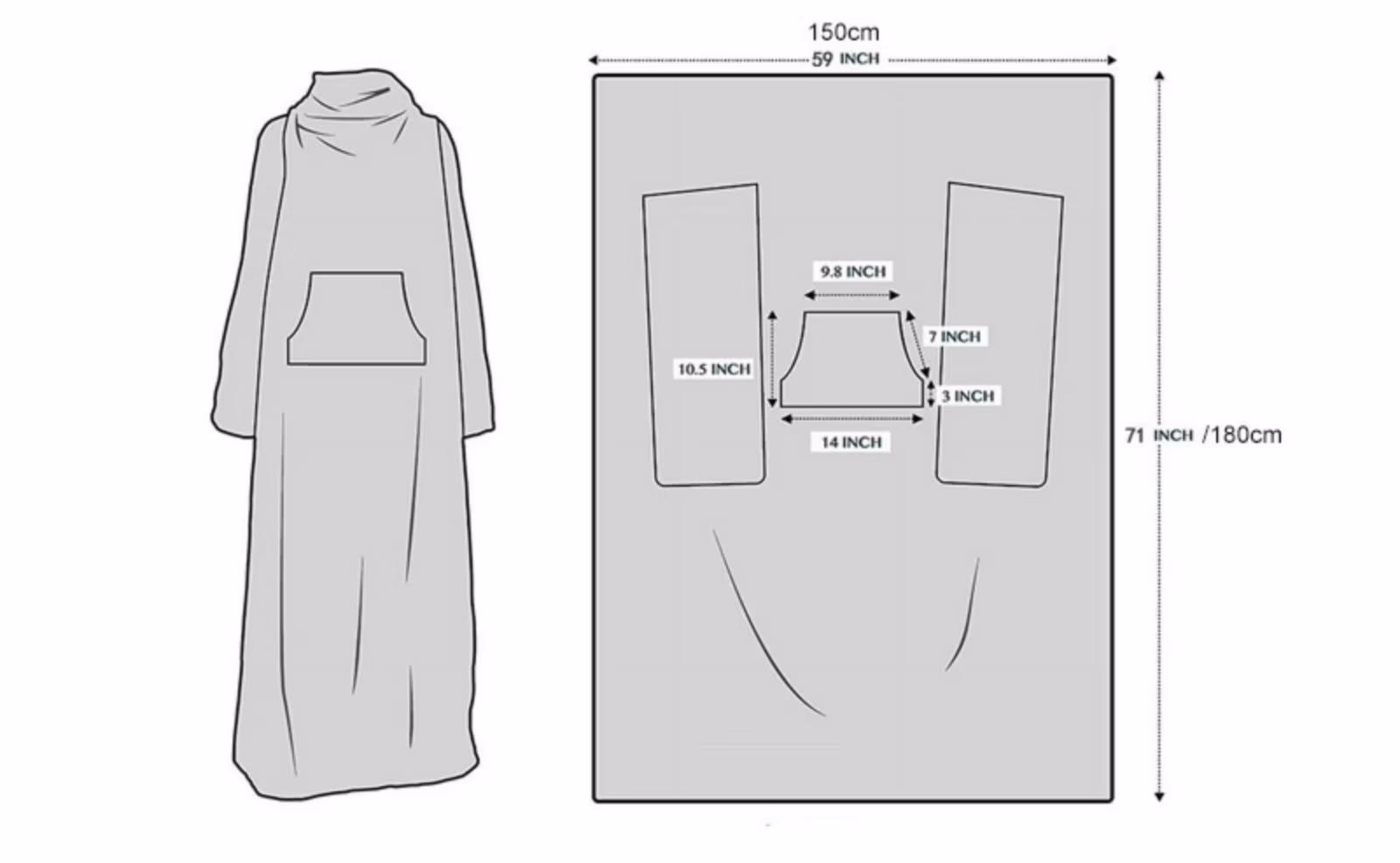 Fleece Wearable Blanket With Sleeves &Amp; Foot Pocket – Sumo Deals Fleece Wearable Blanket With Sleeves, Wearable Blanket With Sleeves And Foot Pocket, Full Body Throw Product Image