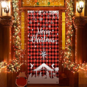 Christmas Decorations Door Cover For Front Door, Christmas Decorations Xmas Door Hanging Banner Phot Product Image