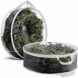 Clear Plastic Christmas Wreath Storage Container 24 