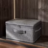 Storage Bins with Zipper Lid Velvet Fabric Storage Boxes Lidded Baskets Foldable Washable Decorative product image