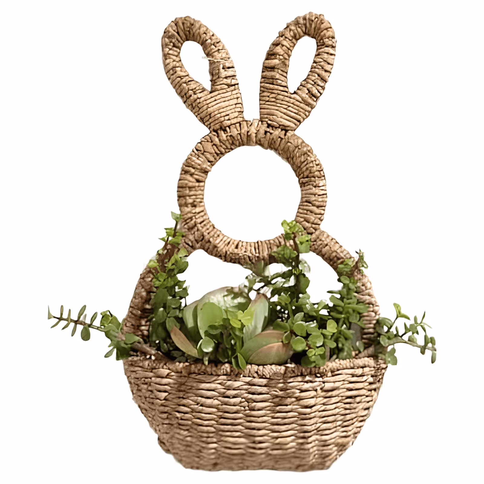 Bunny Basket Wall Pocket | Hand-Woven Spring Decor – Sumo Deals Bunny Basket Hanging Wall Pocket Spring Decor, Hand Woven Wicker Easter Bunny Wall Basket, Hanging W Product Image