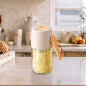 Kitchen Seasoning Dispenser with Pour Spout Weighted Pourer Clear Shaker Dispenser flavoring Contain product image
