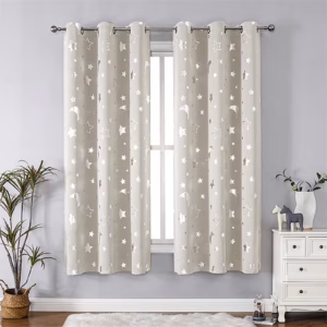 Kids Curtains for Nursery, Star and Moon Blackout Curtains for Boys Girls Bedroom 63 Inch Long, Room product image