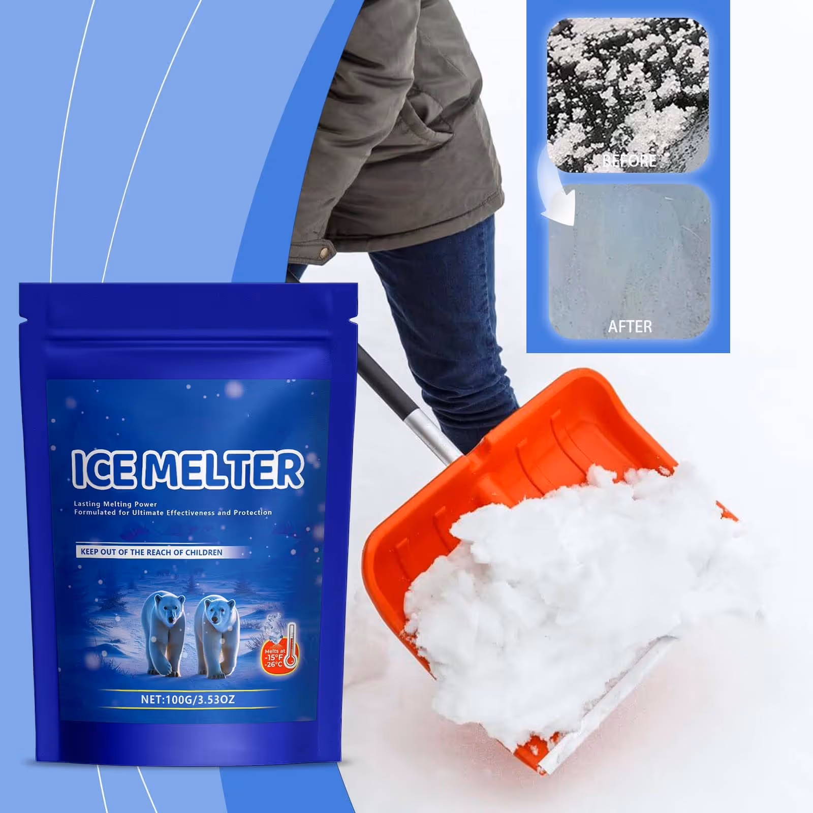 Pet-Friendly Ice Melt For Concrete &Amp; Driveways – Sumo Deals None Ice Melt Safer For Concrete, Snow Salt Ice Melt, Salt For Snow And Ice Removal, Sidewalk Salt, Product Image