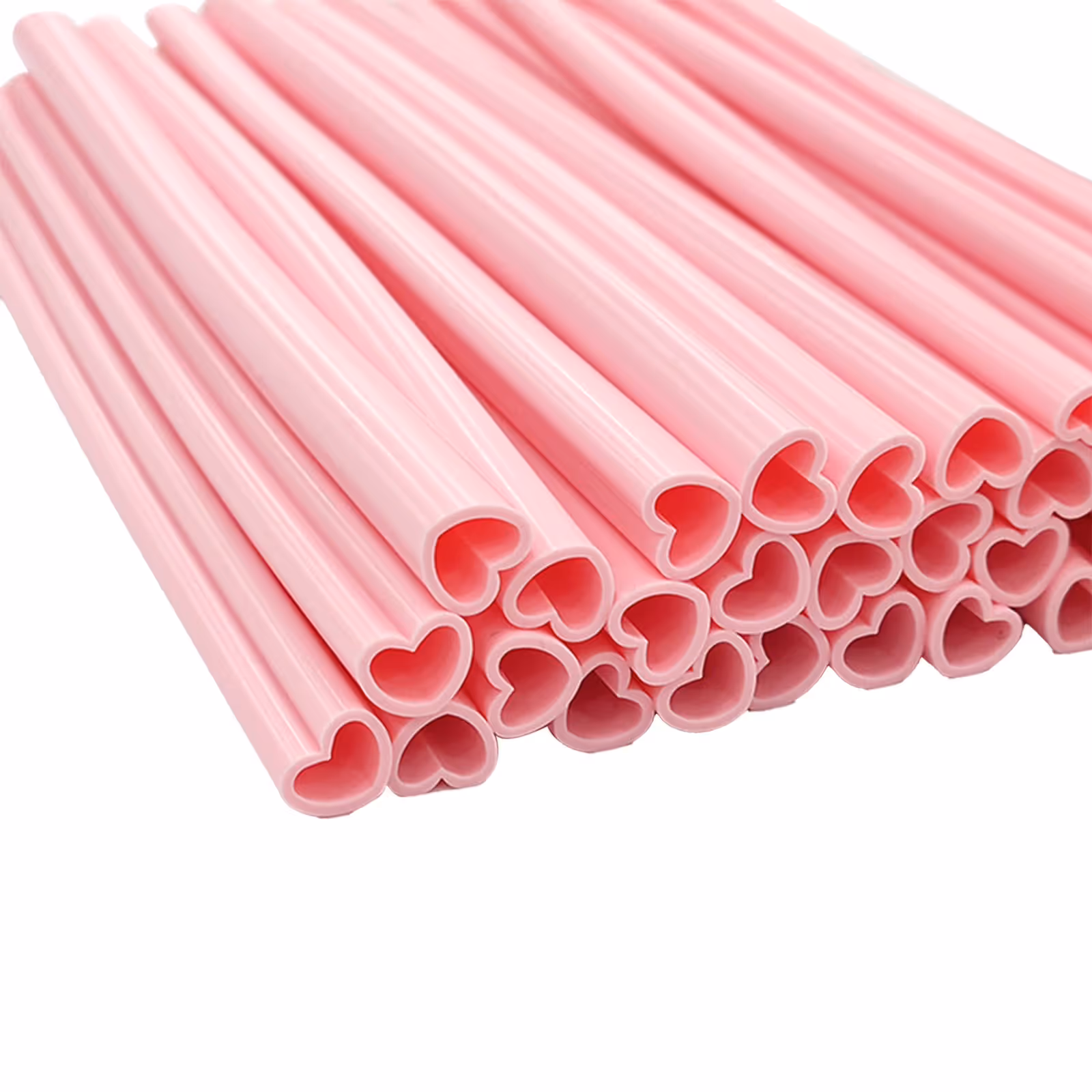 50 Pink Heart Straws | Disposable Party Drinking Straws – Sumo Deals 50Pcs Pink Heart Shaped Straws, Disposable Drinking Plastic Straws For Valentines Day/Wedding/Birthd Product Image