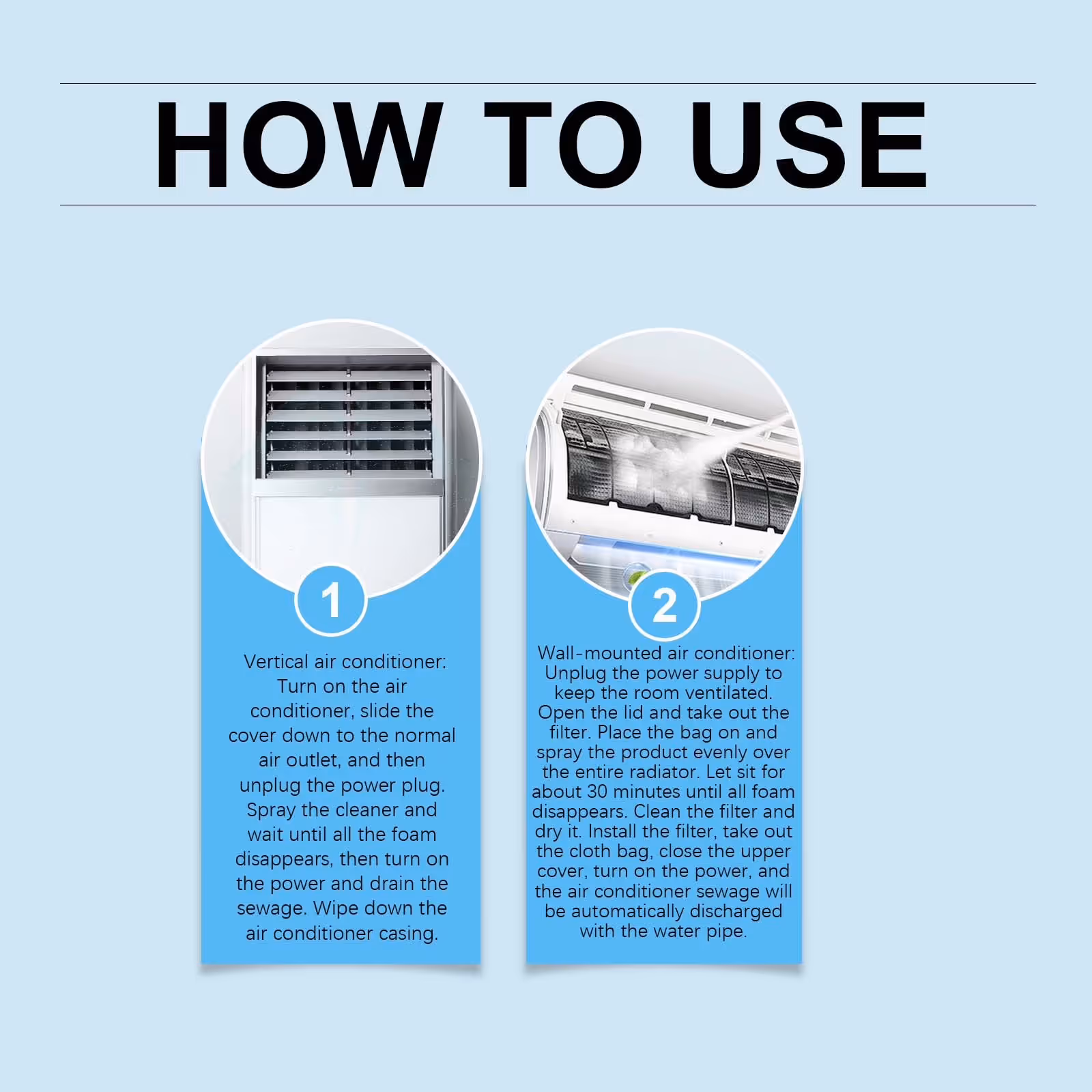 Ac Coil Cleaner Foam Spray | Odour Neutraliser (2-Pack) – Sumo Deals Air Conditioner Foam Cleaner, All-Purpose Household Ac Coil Cleaner Cleaner Foam Spray, Odor Neutral Product Image