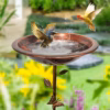 30In Metal Bird Bath for Outside-5 Pronged Base and Detachable Metal Stake, Sturdy Garden Birdbath, product image