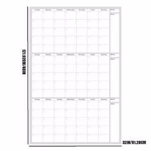 Large Dry Erase Calendar For Wall - Undated 3 Month Wall Calendar, Erasable &Amp; Reusable Wall Calendar Product Image
