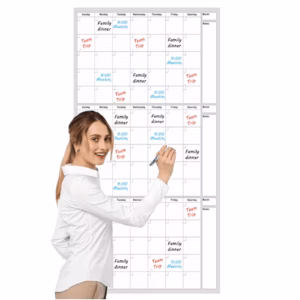 Large Dry Erase Calendar For Wall - Undated 3 Month Wall Calendar, Erasable &Amp; Reusable Wall Calendar Product Image