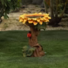 Beautiful Sunflower Bird Bath Brown Pedestal For Outdoor product image