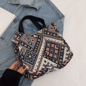 Women'S Blue Boho Large Tote Bag – Sumo Deals Women Tote Bag, Large Tote Bag For Women, Boho Casual Handbag Purse, Blue Product Image