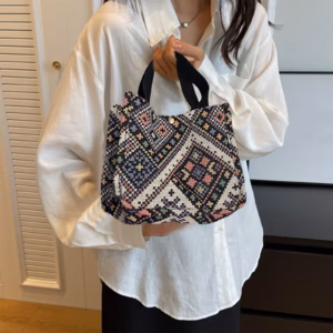 Women'S Blue Boho Large Tote Bag – Sumo Deals Women Tote Bag, Large Tote Bag For Women, Boho Casual Handbag Purse, Blue Product Image