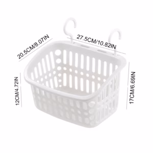 Poolside Storage Basket, 1Pc 11*7*8In Above Ground Pool Storage Basket With 2 Hooks For Pool Toys, T Product Image