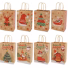 24 Packs Christmas Gift Bags 8 Style Of Gift Bags Small Size With Handles Christmas Themed Kraft Bag product image