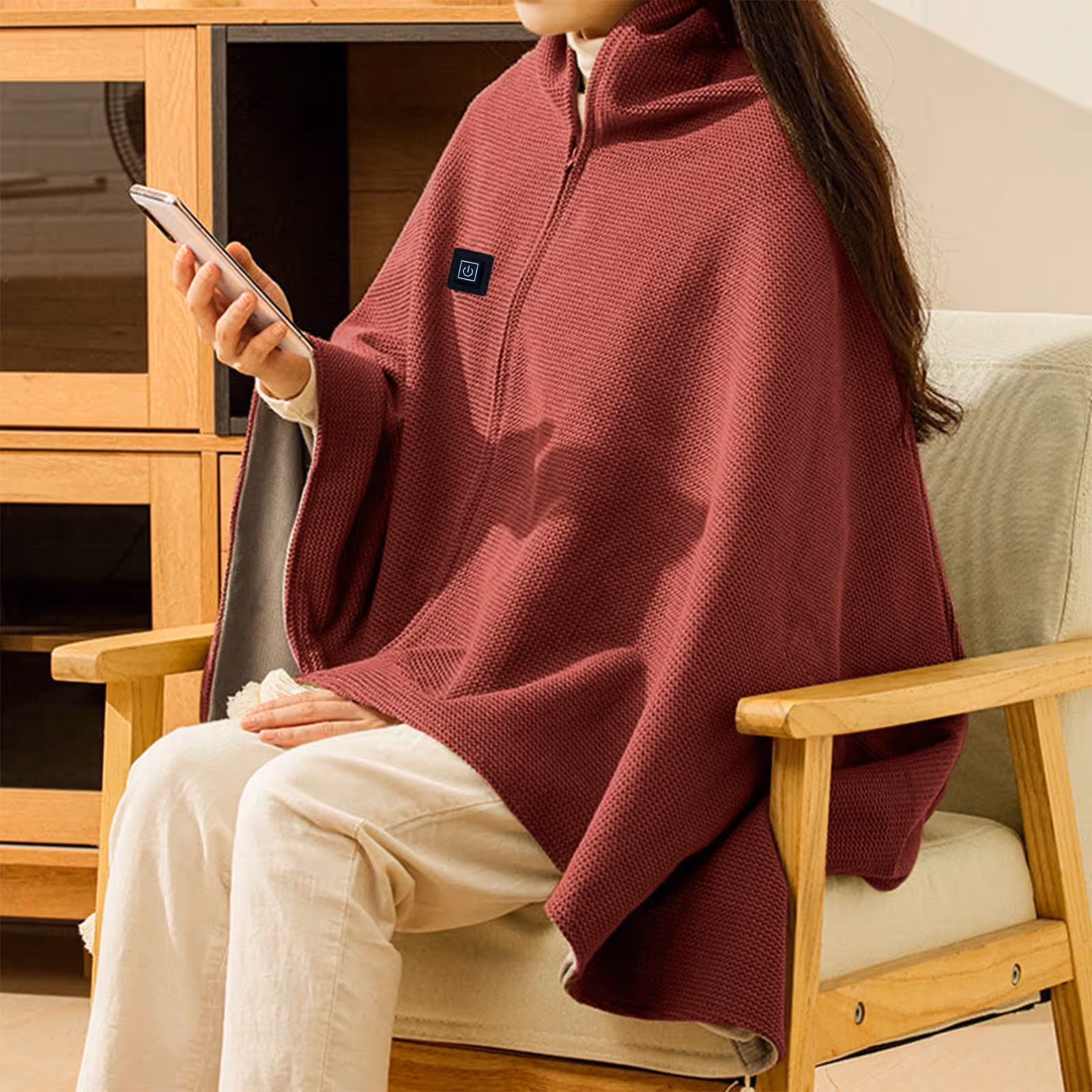Usb Heated Throw Blanket | Wearable &Amp; Washable – Sumo Deals Usb Heated Blanket Heated Throw Blanket Usb Throw Blanket With Zipper Wearable Portable Throw Wrap W Product Image
