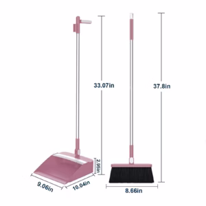 Pink Broom &Amp; Dustpan Set | Upright, Rotatable Cleaning – Sumo Deals Pink Broom And Dustpan Set, 180° Rotatable Brooms, Upright Angle With Built-In Comb Teeth Dustpan C Product Image