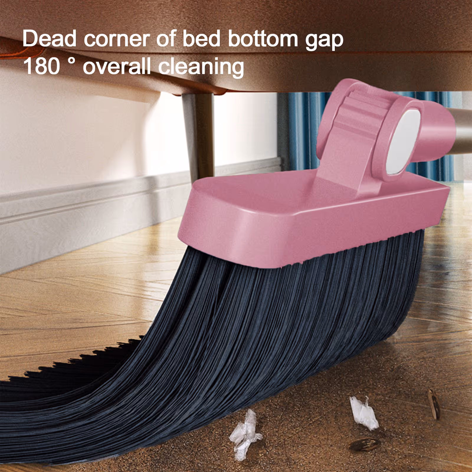 Pink Broom &Amp; Dustpan Set | Upright, Rotatable Cleaning – Sumo Deals Pink Broom And Dustpan Set, 180° Rotatable Brooms, Upright Angle With Built-In Comb Teeth Dustpan C Product Image