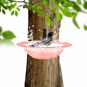 Outdoor Wall Mounted Acrylic Bird Bath, 9.2*2.7" Tree Mounted Bird Bath Feeder, Outdoor Drinking Fee product image