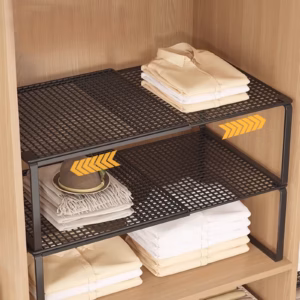 Cabinet Storage Shelf Rack, Expandable Metal Rustproof Kitchen Counter and Cabinet Shelf, Storage Ra product image