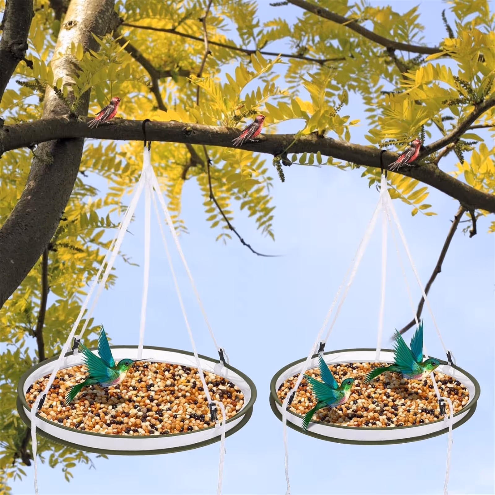Wild Bird Seed Catcher Hoop Platform (2-Pack) – Sumo Deals Universal Wild Bird Seed Catcher Hanging Hoop Platform, 2Pcs 19.7*16&Quot; Bird Seed Catcher Tray For Hum Product Image