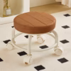 Rolling Stool, 11.8*8.7 in Low PU Leather Rolling Stools with Wheels, 360 Rotating Flexible Seating product image