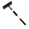 Black rubber squeegee with sponge and extendable aluminum handle for window, car, and glass cleaning.