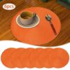 15 inches Round Placemats Thermal Insulation Dining Table Round Cotton Placemats Set of 6 Orange Was product image