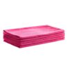Stack Of 5 Folded Hot Pink Microfiber Cleaning Cloths, Soft Texture For Household Cleaning Or Car Detailing.