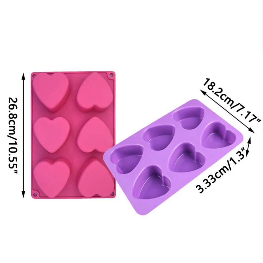 Silicone Heart Mould | 6-Cavity Baking &Amp; Chocolate – Sumo Deals Pink And Purple 6-Cavity Heart-Shaped Silicone Molds For Baking, Candy, Or Soap Making.