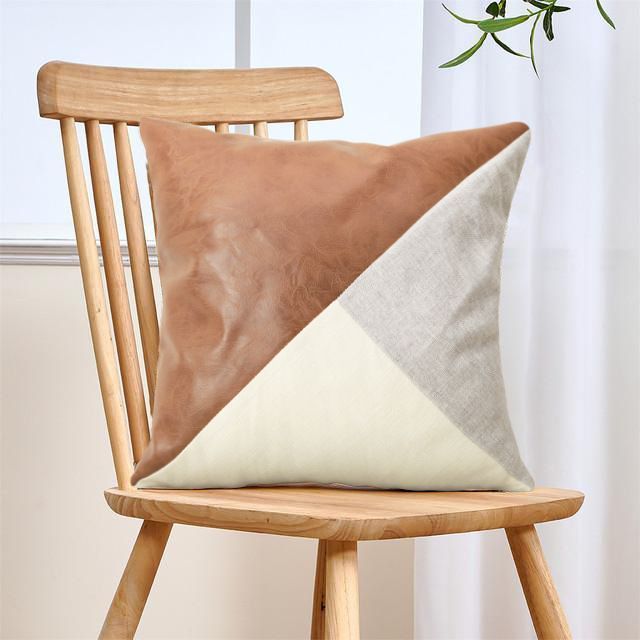 Grey Leather Splicing Cushion Covers 2-Pack 45X45Cm – Sumo Deals Grey Leather Splicing Throw Pillow Covers 2Pcs 45X45Cm Soft Cushion Case For Living Room Car Interio Product Image