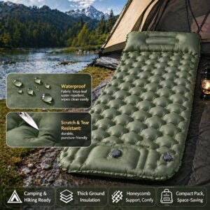 Blue Portable Inflatable Air Bed 190X60X5Cm Light‑Weight Air Mattress For Camping Travel Home Offi Product Image