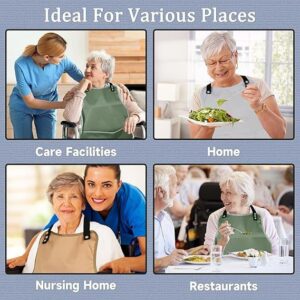 Adult Waterproof Apron | Adjustable Bib For Seniors – Sumo Deals Adult Waterproof Apron, Poly-Cotton Sleeveless Bib, Adjustable Front Snap, Anti-Splash Feeding Prote Product Image