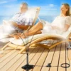 Black plastic outdoor misting cooling system with 5 flexible nozzles, ideal for patio, deck, or poolside relaxation.