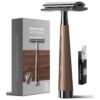 Wood Grain Double Edge Safety Razor – Eco Wet Shave – Sumo Deals Classic Imitation Wood Double Edge Safety Razor – Eco-Friendly Wet Shaving, Weighted Balance, Men' Product Image