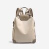Retro Nylon Backpack: PU Leather Color-Block / Packable & Lightweight / 14-inch Laptop Compartment / product image